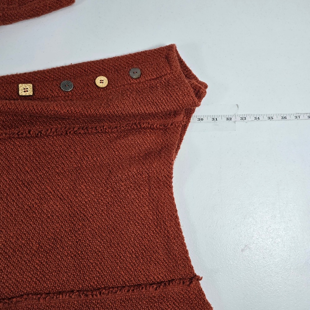 Soft Surroundings Burnt Orange Cowl Neck Button Detail Tunic Sweater M 2AZ93 - Picture 3 of 8